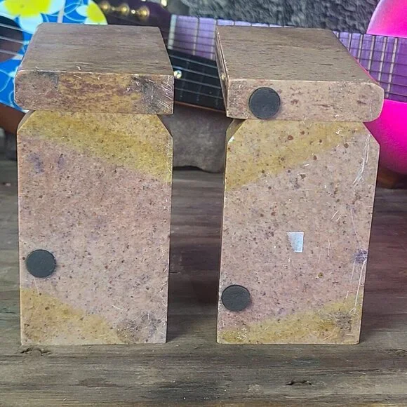 Hand Carved Bear Book Ends Minnesota Agate 1950s - Picture 4 of 15